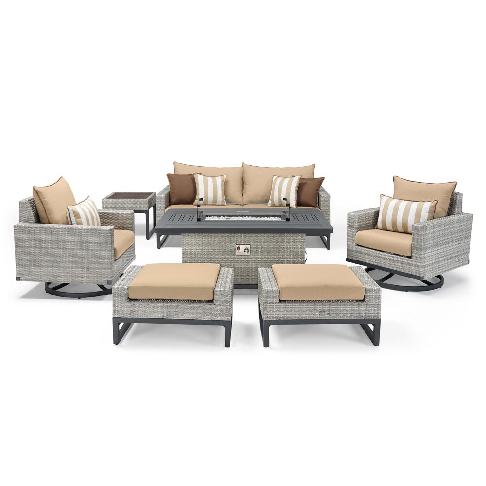 Milo™ Gray 7 Piece Motion Fire Set - Maxim Beige