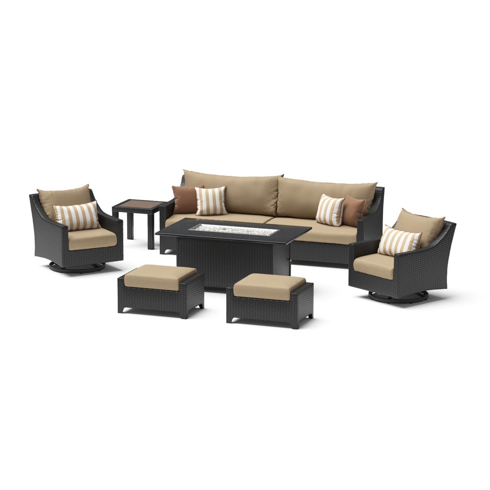 Deco 8 Piece Sunbrella Outdoor Motion Fire Set - Maxim Beige