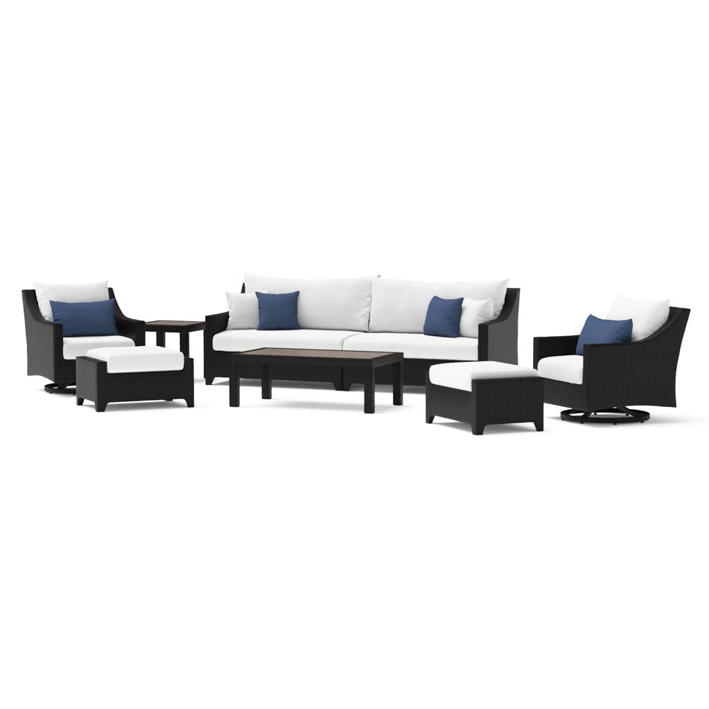 DecoÃ¢Â„Â¢ 8 Piece SunbrellaÃ‚Â® Outdoor Sofa & Motion Club Chair Set - Bliss Ink