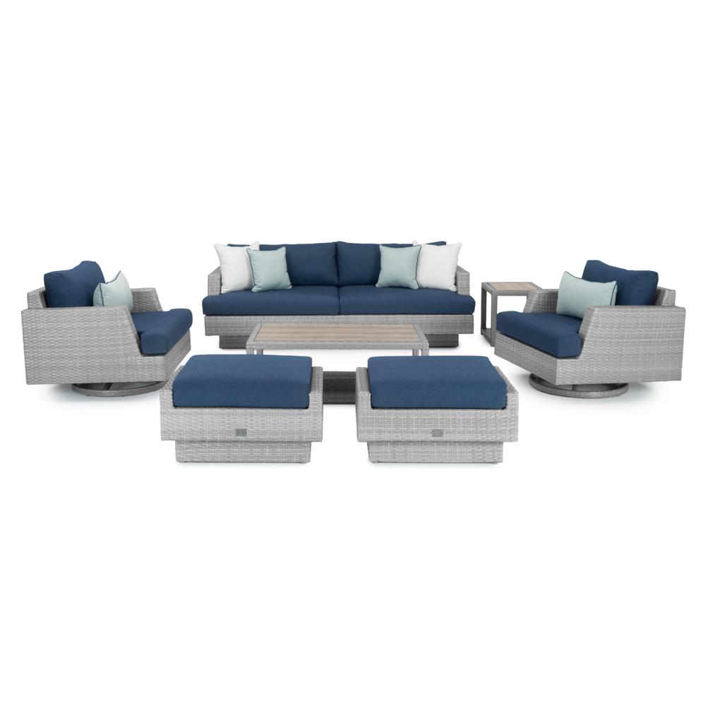 PortofinoÃ‚Â® Comfort 7 Piece SunbrellaÃ‚Â® Outdoor Motion Seating Set - Laguna Blue