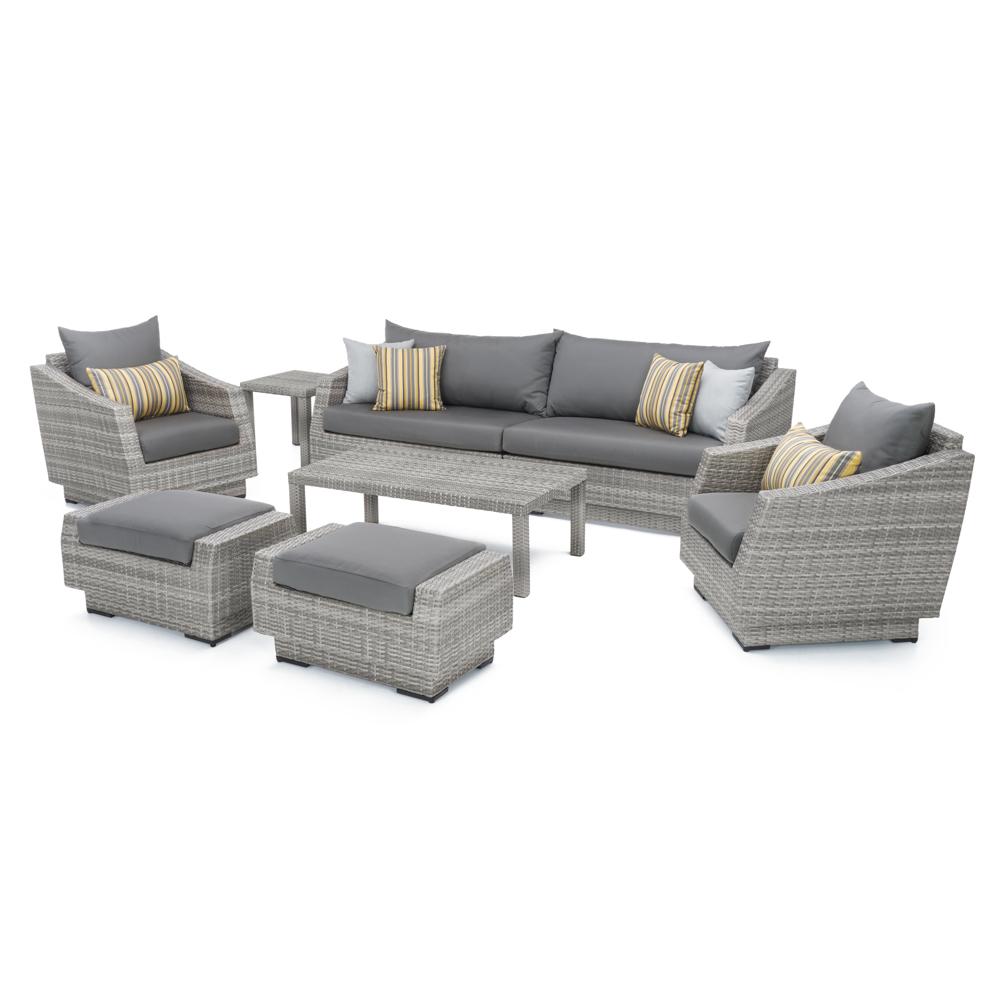 CannesÃ¢Â„Â¢ 8 Piece SunbrellaÃ‚Â® Outdoor Sofa & Club Chair Set - Charcoal Gray