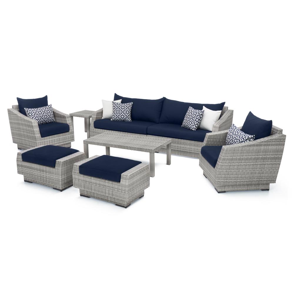 CannesÃ¢Â„Â¢ 8 Piece SunbrellaÃ‚Â® Outdoor Sofa & Club Chair Set - Navy Blue