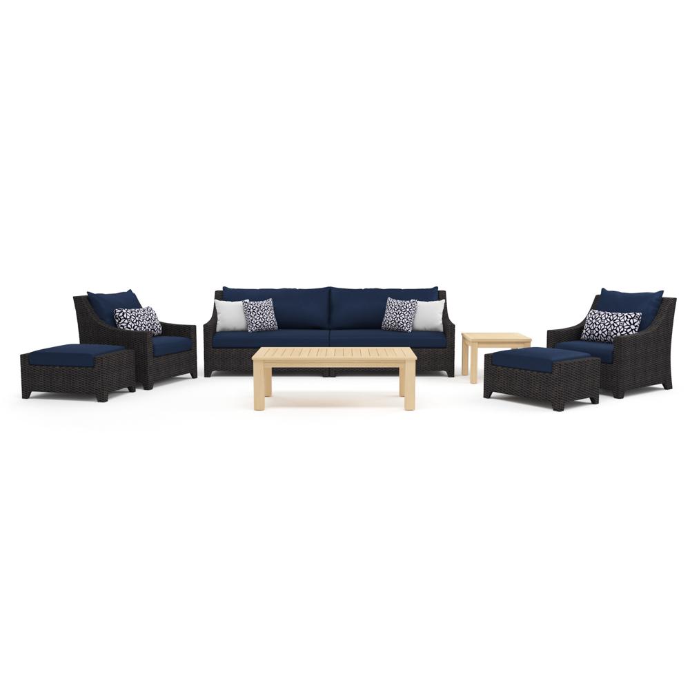 DecoÃ¢Â„Â¢ Wood 8pc Sofa & Club Chair Set - Navy Blue