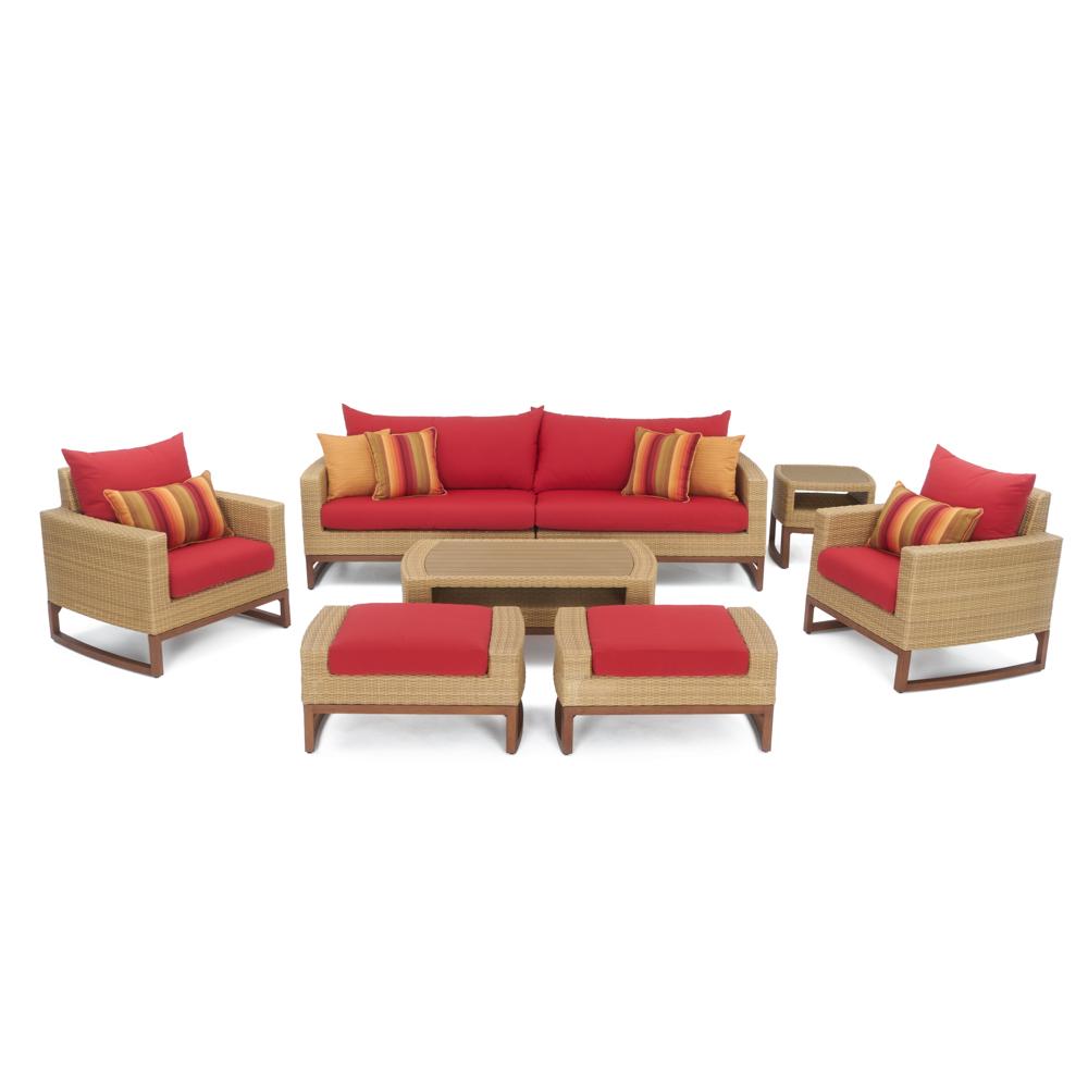 MiliÃ¢Â„Â¢ 8 Piece SunbrellaÃ‚Â® Outdoor Sofa & Club Chair Set - Sunset Red