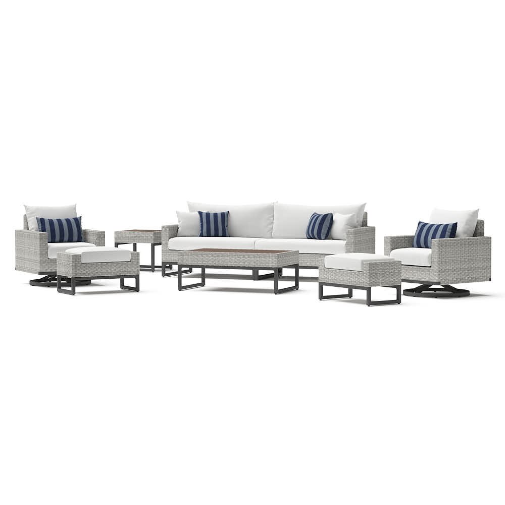 Milo™ Gray 8 Piece Motion Seating Set - Centered Ink