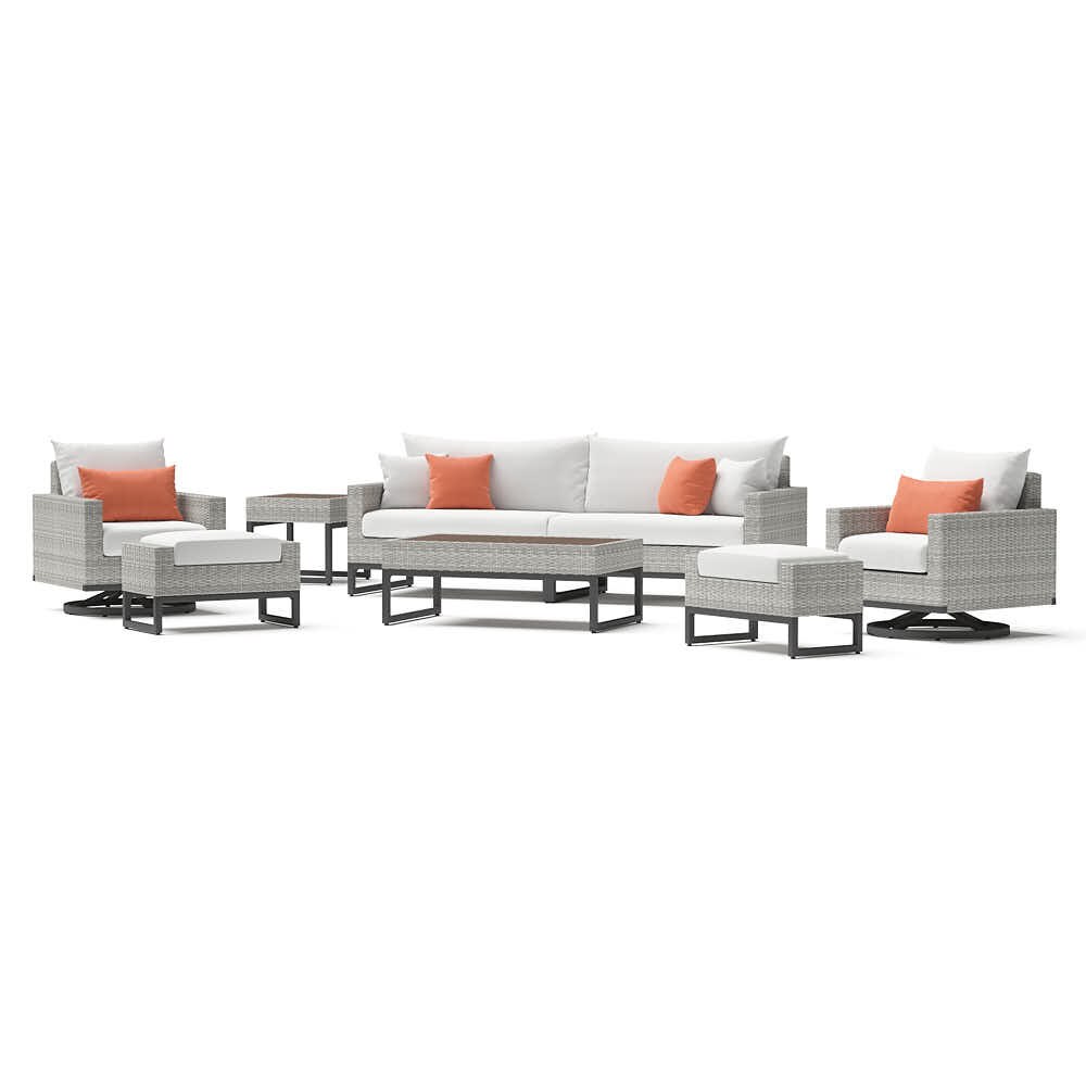 Milo™ Gray 8 Piece Motion Seating Set - Cast Coral