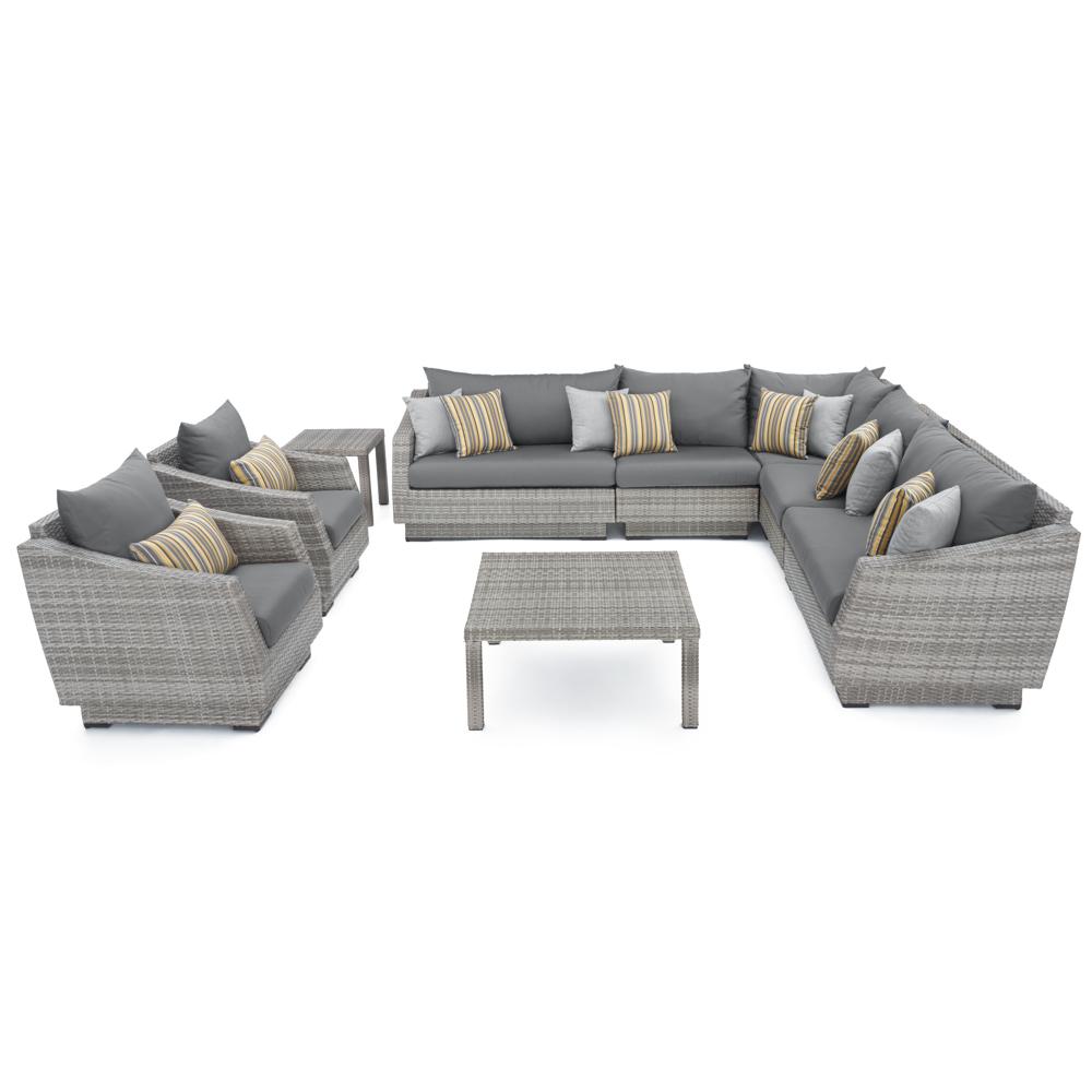 CannesÃ¢Â„Â¢ 9 Piece SunbrellaÃ‚Â® Outdoor Sectional & Table - Charcoal Gray