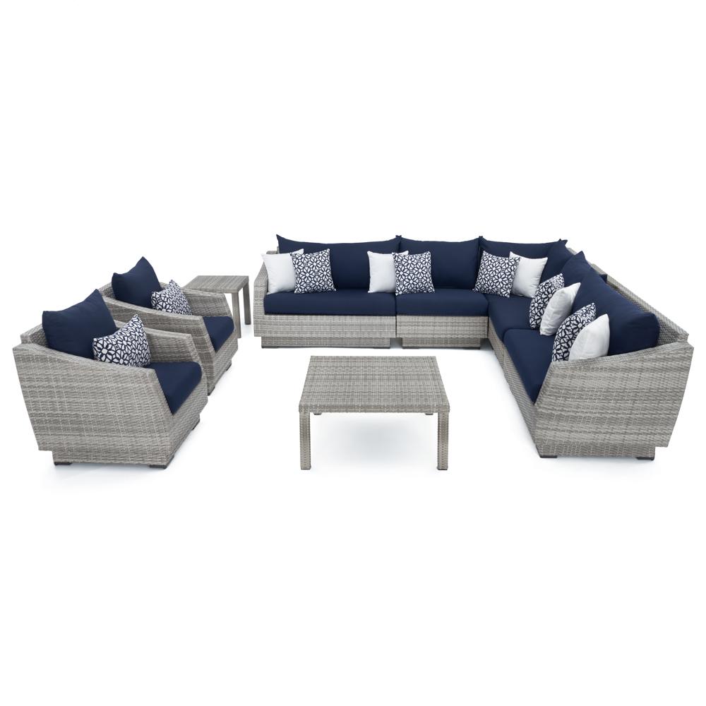 CannesÃ¢Â„Â¢ 9 Piece SunbrellaÃ‚Â® Outdoor Sectional & Table - Navy Blue