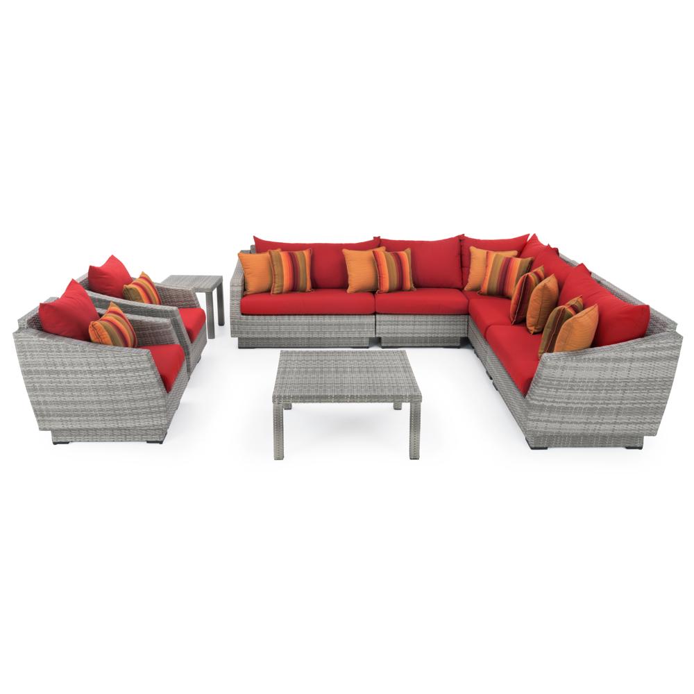 CannesÃ¢Â„Â¢ 9 Piece Sectional & Table - Sunset Red