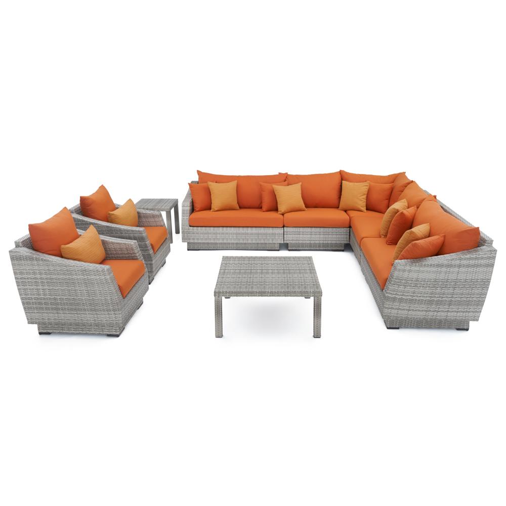 CannesÃ¢Â„Â¢ 9 Piece SunbrellaÃ‚Â® Outdoor Sectional & Table - Tikka Orange