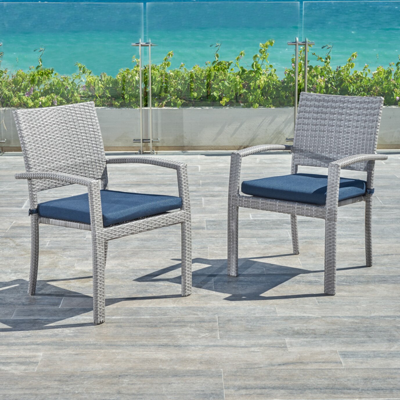 Portofino™ Comfort 2pk Dining Chairs - Laguna Blue | RST Brands