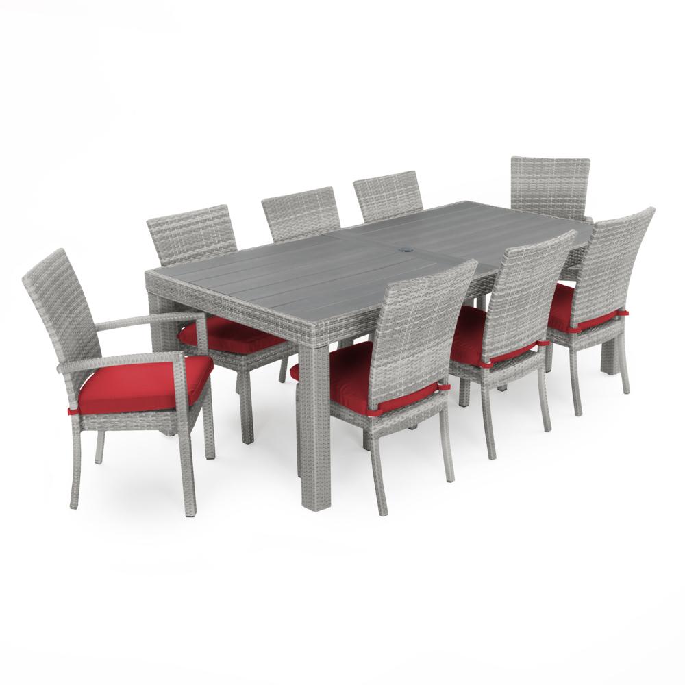 CannesÃ¢Â„Â¢ 9 Piece SunbrellaÃ‚Â® Outdoor Dining Set - Sunset Red