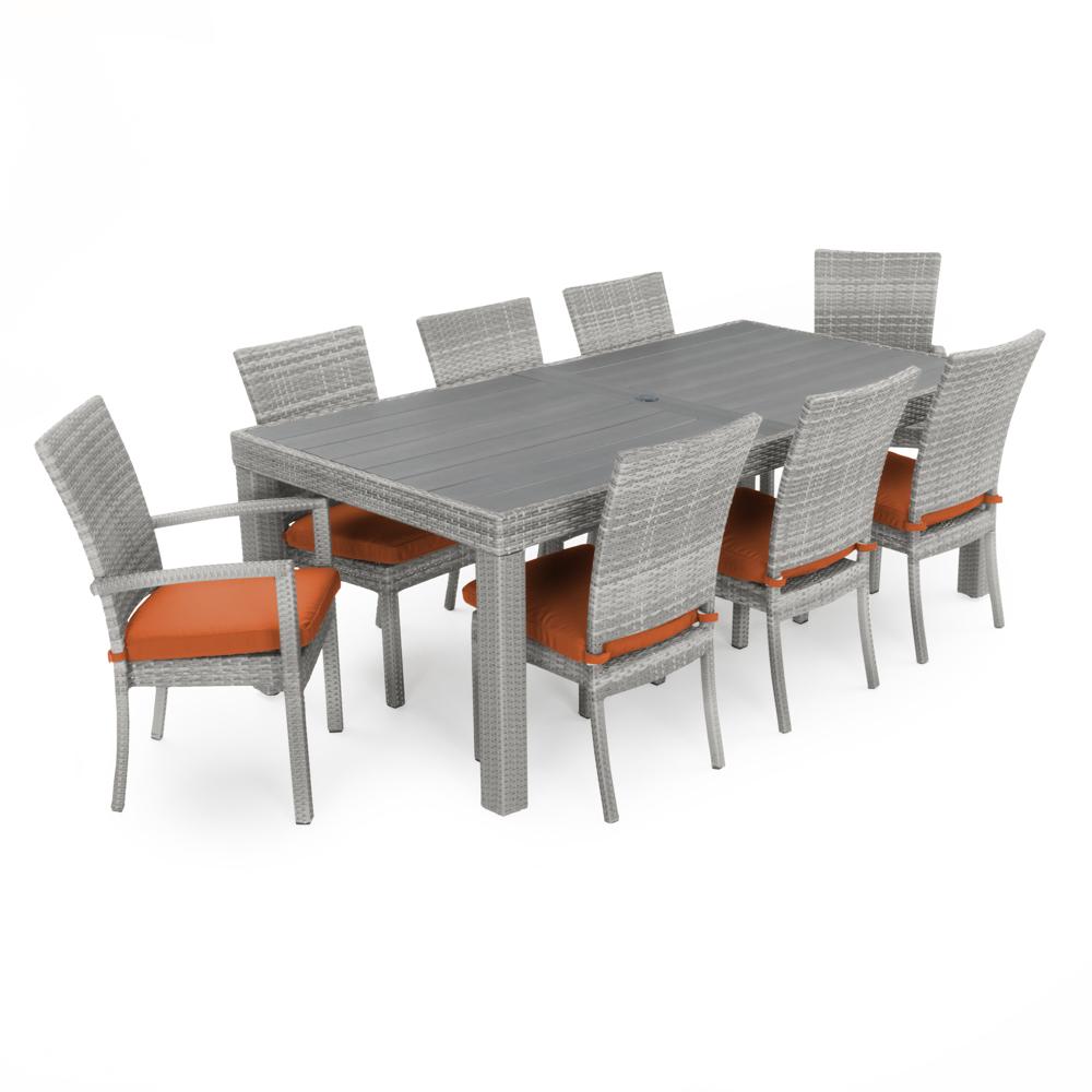 CannesÃ¢Â„Â¢ 9 Piece SunbrellaÃ‚Â® Outdoor Dining Set - Tikka Orange