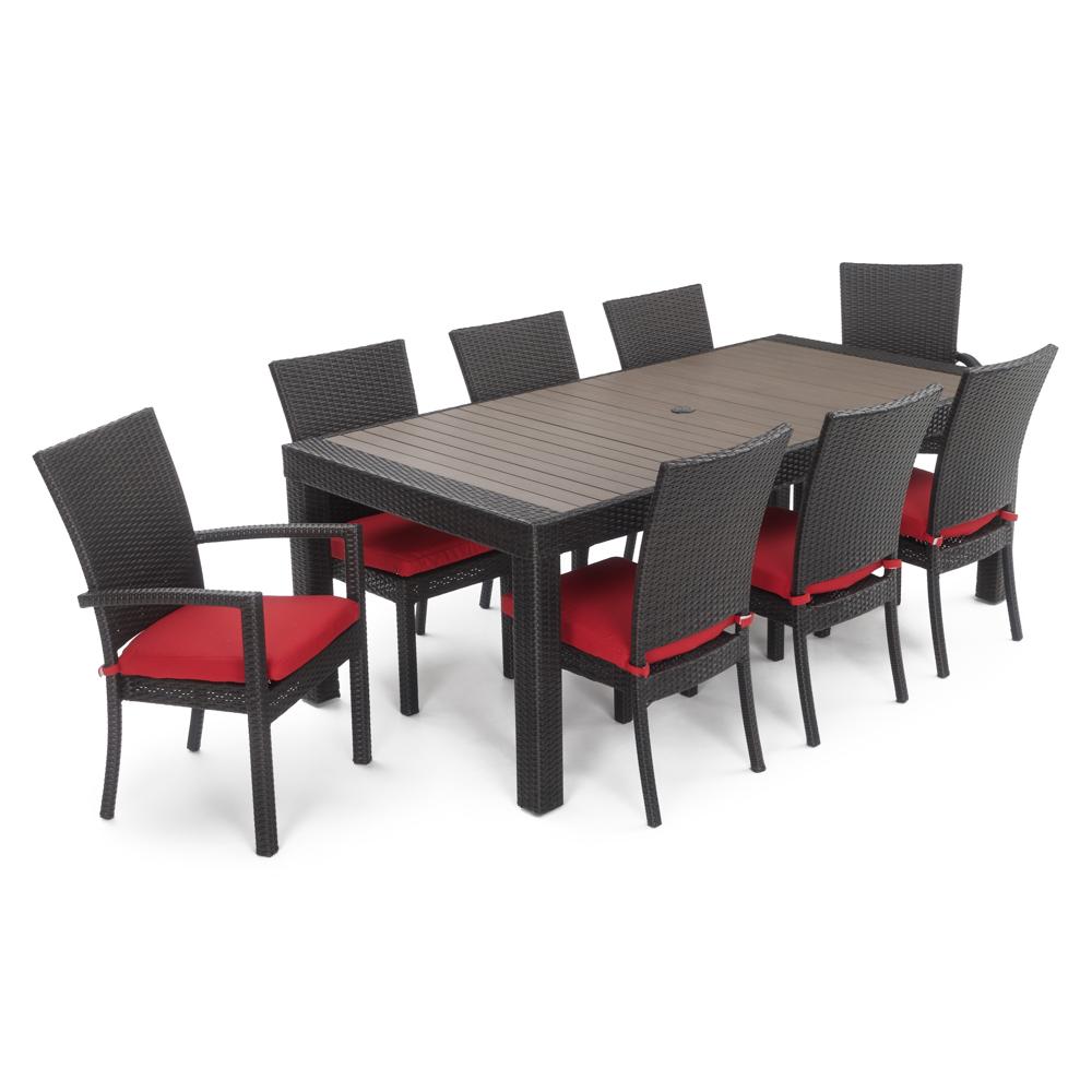 DecoÃ¢Â„Â¢ 9 Piece SunbrellaÃ‚Â® Outdoor Dining Set - Sunset Red