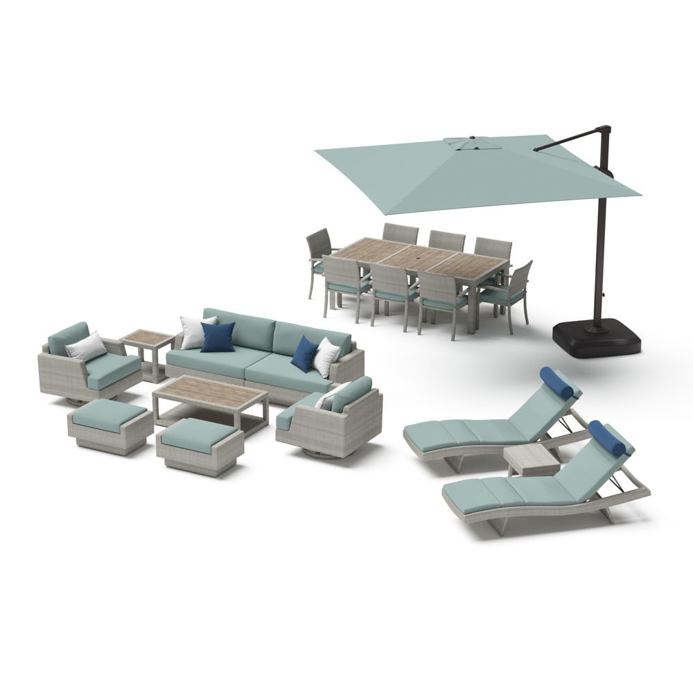 PortofinoÃ‚Â® Comfort 20 Piece SunbrellaÃ‚Â® Motion Wood Estate and Furniture Cover Set - Spa Blue