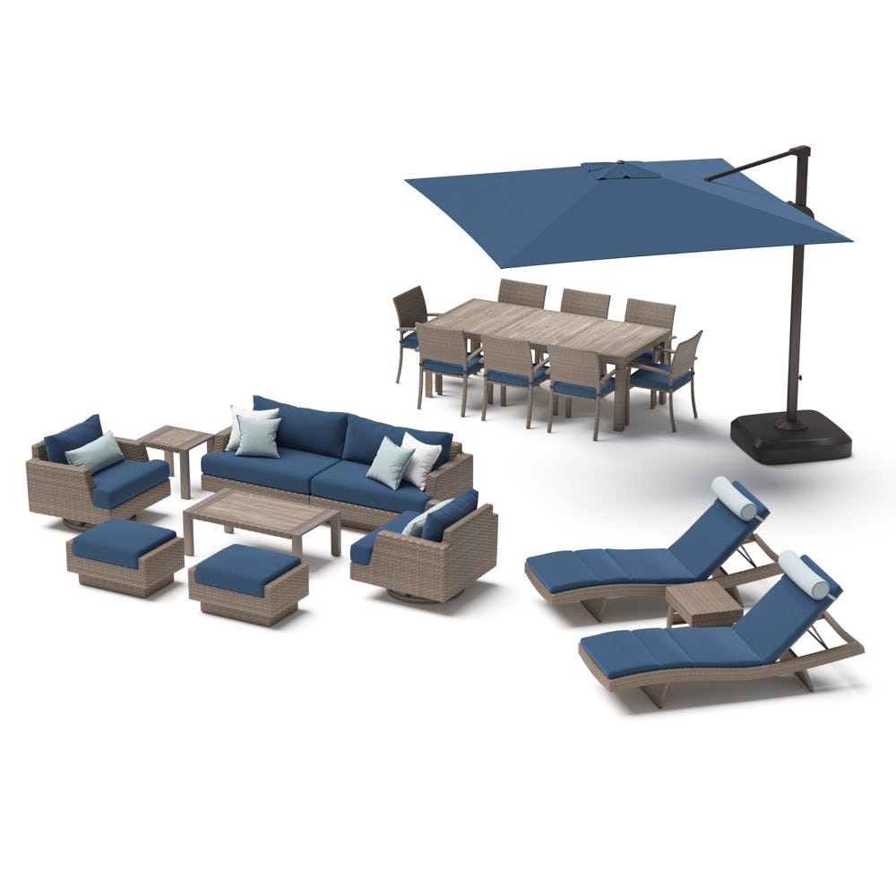 PortofinoÃ‚Â® Repose 20 Piece SunbrellaÃ‚Â® Motion Wood Estate and Furniture Cover Set - Laguna Blue