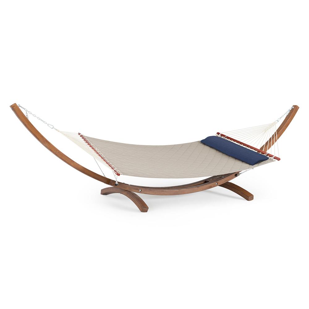 Sunbrella Quilted Hammock Bed - Taupe/Indigo