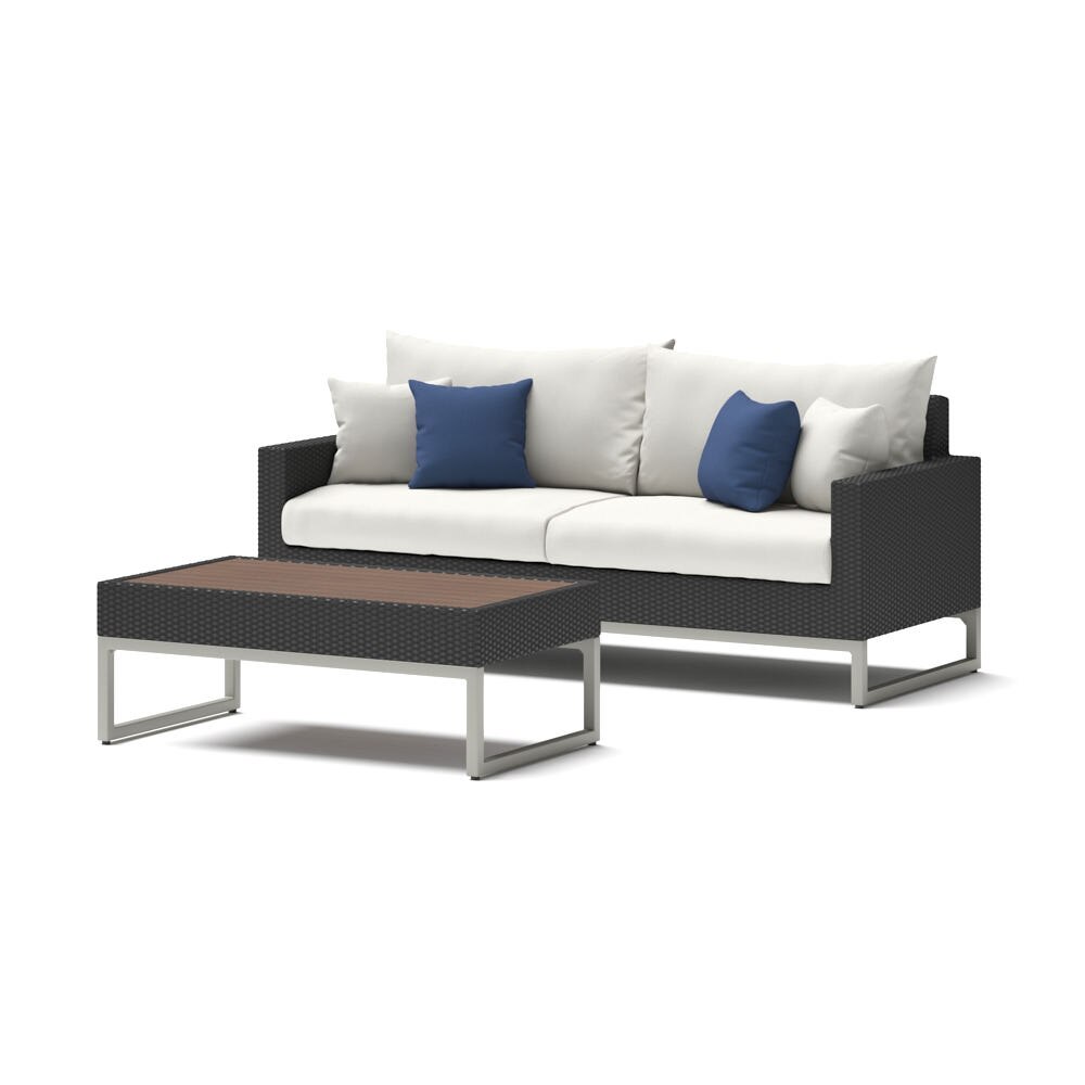 Milo™ Espresso 78in Sofa & Coffee Table Set - Bliss Ink