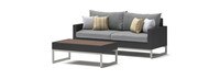 Milo™ Espresso 78in Sofa & Coffee Table Set - Charcoal Gray