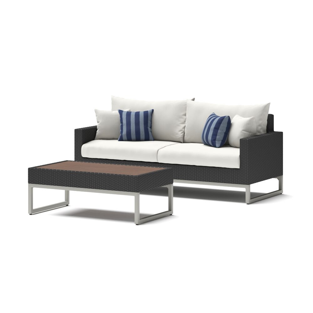 Milo™ Espresso 78in Sofa & Coffee Table Set - Centered Ink