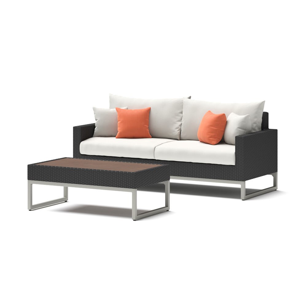 Milo™ Espresso 78in Sofa & Coffee Table Set - Cast Coral