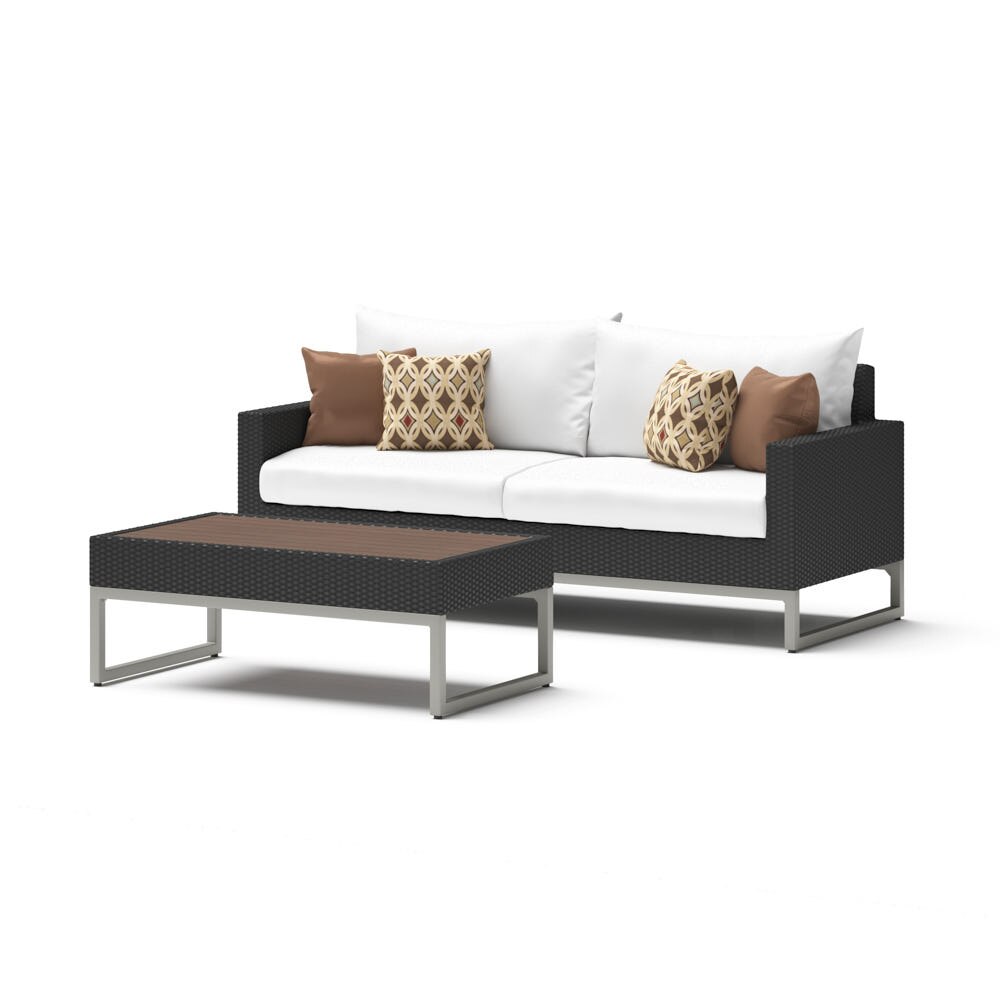 Milo™ Espresso 78in Sofa & Coffee Table Set - Moroccan Cream