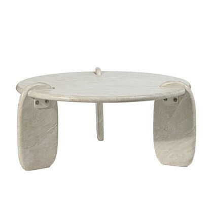 Grover Outdoor Stone Coffee Table - White